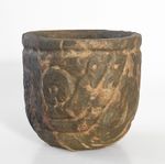Pre Columbian Peru Chavin Culture Stone Offering Vessel with Snakes