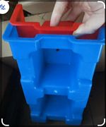 Interlocking Hollow Block Paving Mould Plastic Blue/Red 1 Pack