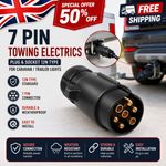 7 Pin Towing Electrics Plug Socket 12N Type Caravan Trailer Lights Connector 12V