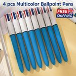 4 pcs Multicolor Ballpoint Pens 1.0mm Retractable UK