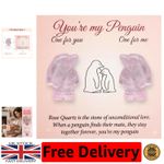 2 Cute Penguin Gifts for Women, Healing Crystal Gifts for Women, Worry Stones...