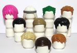 Lego 10 Hair Wig For Boy Man Minifigure Black Brown Ginger Blonde Green Set B