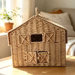 Lifestyle Edit Hinch Farm Barn Seagrass Lidded Storage Basket Handle 29cm
