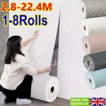30M Thicken Self.Adhesive Thermal Insulation Wallpaper Plain Linen Wall Stickers