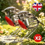 2X Sheremart Hopewings Bird, Robin Scrap Metal Art Sculpture,Metal Art Sculpture