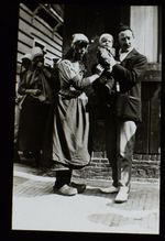 Magic Lantern Slide MAN HOLDING BABY & WOMAN C1910 PHOTO NETHERLANDS CLOGS