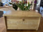 Pine Bread Bin  Heritage Drop Front Carved Bread Bin Measures  44 x 22.5 x 23cm