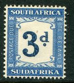 South Africa 1942 postage due 3d SG D.28a hinged mint (cat. £75 as u/m)