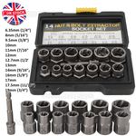 Locking Wheel Lug Nut Removal Tool Set Stud Bolt Impact Twist Socket Extractor
