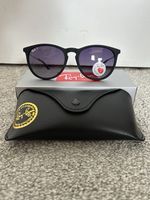 Ray-Ban Purple Lense And Black Frame With Silver Arms Polarized Round Sunglasses