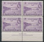 PAPUA 1938 AIR SG158/62 ASH IMPRINT BLOCKS OF 4 MINT/MNH
