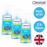 3x Clearasil Gentle Gel Wash Gentle Cleansing without Over-Drying All Skin 150ml