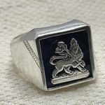 LION OF JUDAH Silver Ring Handmade Ethiopian RASTAFARI Haile Selassie Size 10,11