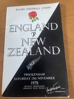 England v  New Zealand 1978 Rugby Union programme