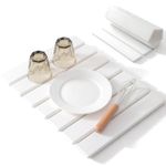 Instant Drying Pad, 40×30CM Stone Mat Kitchen Foldable One Size, White 