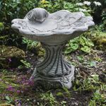 Highly Detailed Stone Cast Spiral Design Bird Bath UK Handmade DGS Statues 48kg
