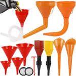 11 Pcs Right Angle Flexible Plastic Funnel Set, Universal Car Gasoline Fuel Petr