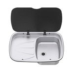 Thetford Spinflo Argent Left Hand Drainer & Sink & Glass Lid Caravan Campervan