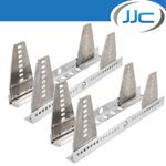 2 x Universal Alloy Seat Side Mounts - 6 Piece (Range Of Adjustment) - Silver