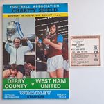 1975 CHARITY SHIELD - DERBY V. WEST HAM - 9.8.75 PROGRAMME & TICKET