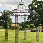 "The Olivia" Ornate Black Garden Pergola Gazebo Outdoor Patio Lawn Pavillion