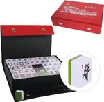 Chinese Mahjong Set 144 Tiles Mah Jong English Characters Games Large 30mm
