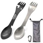 5 in 1 Tactical Spork Stainless Spoon Fork Knife Opener for Camping