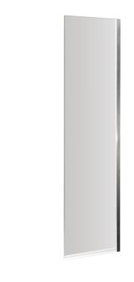 Fixed 6mm Toughened Safety Glass Reversible Bath Screen - 350mm Wide - Chrome