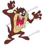 Character sticker Taz decal Ice Cream Van (choose size)