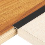 3Pcs 2.9Ft x 0.47" T-Molding Floor Transition Strips, Flat Divider Strip, Black