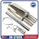 Exhaust Back Box Twin Tip Stainless Steel Sports Performance 012+50 Universal 