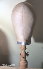 Vintage Mid Century Millinery Canvas Wood  Hat Wig Block Millinery Head REDUCED