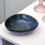 Blue Reactive Glaze Trinket Dish Ceramic Jewellery Key Holder Decorative Tray