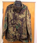 Men's Camouflage Hooded Jacket 4XL Green Brown Polyester Outerwear