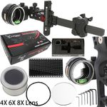 Compound Bow Sight 5Pin 0.019" Archery 4X 6X 8X Lens Carbon Rod Adjustable RH LH