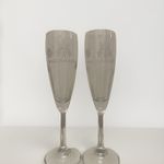 2 champagne glasses flutes FERRARI Arena 97 Cascina Restarunt collectable