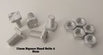 50 Greenhouse Square Head 11mm Bolts & Nuts Aluminum Greenhouse Clips Parts