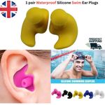 Waterproof Silicone Swim Ear Plugs for Swimmers Adult Earplugs 1Pair NEW 2025