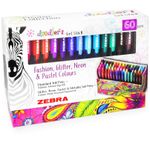 Zebra Doodler'z Gel Stick Pens Fashion/Glitter/Neon/Pastel Gift Set of 60