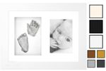 New Christening Gift Baby Casting Kit White Display Frame Photo Hand Foot Casts