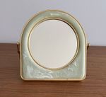 Vintage Bathroom Hand Mirror Brass With Magnified Side Freestanding 14cm