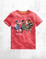 Ex Mini Boden Kids Short Sleeve Warrior T-shirt in Jam Red (A Bit Defect)