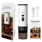 Portable Espresso Maker Cordless Appliance Easy-to-Clean for Travelers, Campers