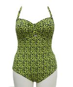 M&S Navy Yellow Swimsuit Mix Halter Removable Straps Swimming Costume Size 10-16