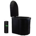 Camping Folding Toilet Portable Collapsible with Lid Black