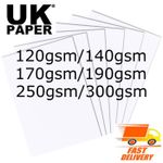 A2 A3 A4 A5 A6 WHITE CARD THICK PAPER CARDBOARD PRINTER COPIER SHEETS GSM CRAFTS