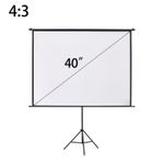 40" Portable Projector Screen w/ Tripod Stand 4K Ultra HD 4:3 Projection Screen