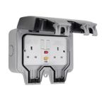 Castlec Weatherproof RCD Twin Socket Switched IP66