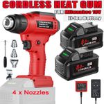 Cordless Heat Gun for Milwaukee 18v Battery Soldering Hot Air Gun with 4 Nozzles