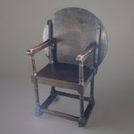 Antique MONK wooden METAMORPHIC chair table hallway solid oak CENTRE Table c1910